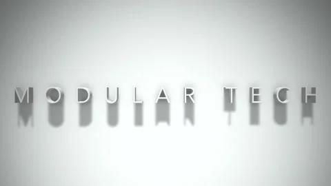 Modular tech 3D title animation white text on a white background Video stock 299420940