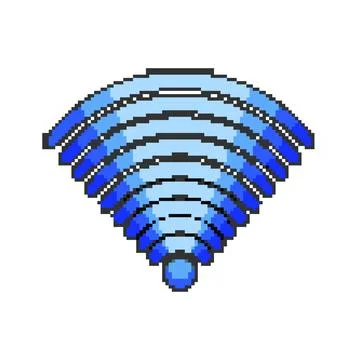 Modulation wireless signal wave pixel art vector illustration Stock Illustration