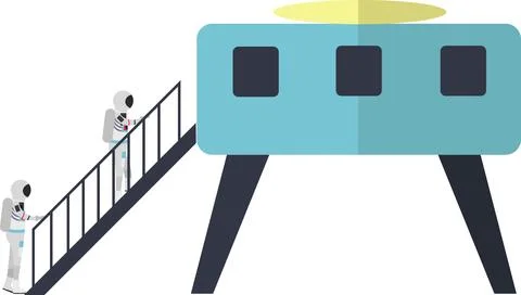 Module for astronauts to live on planet in space vector icon isolated on white Illustrazione stock