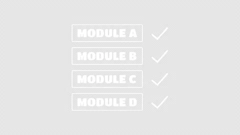 Module a b c d with tick mark animation Stock Footage 337080078