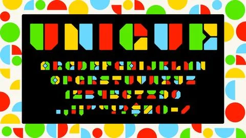 Module block font, modern abstract abc typeface 스톡 일러스트