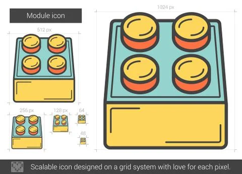 Module line icon Illustrazione stock