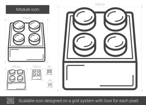 Module line icon Illustrazione stock