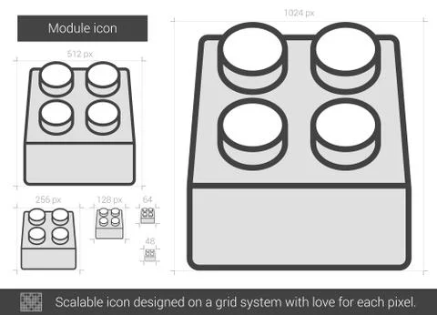 Module line icon Illustrazione stock