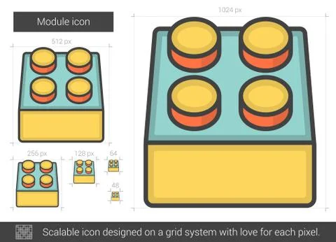 Module line icon Illustrazione stock