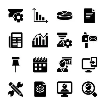 Module, Presentation Glyph Vectors Set Stock Illustration