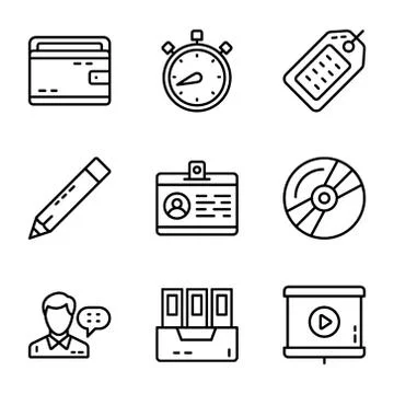 Module, Presentation Line Vectors Set Stock Illustration