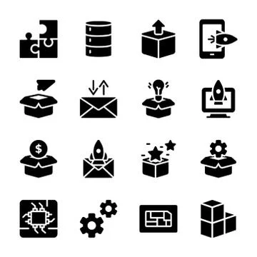 Module, Product Release, Presentation Glyph Vectors Stock Illustration