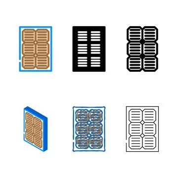 Module solar panel color icon vector modern Ilustración de archivo