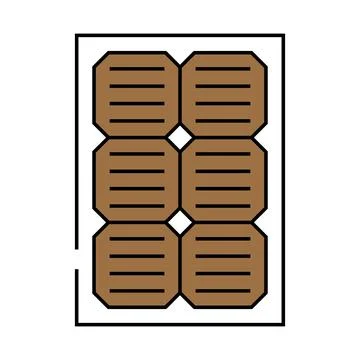 Module solar panel icon color illustration Stock Illustration