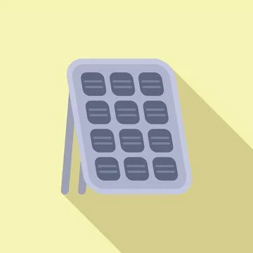 Module solar panel icon flat vector. Grid roof Stock Illustration