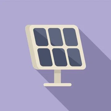 Module solar panel icon flat vector. Fixture light Stock Illustration