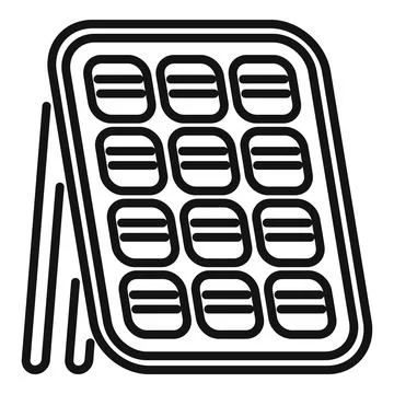 Module solar panel icon outline vector. Grid roof Illustrazione stock