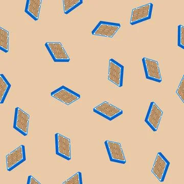 Module solar panel isometric icon seamless pattern Stock Illustration