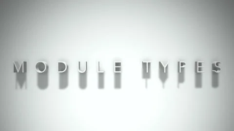 Module types 3D title animation with shadows on a white background 库存影片 297857860