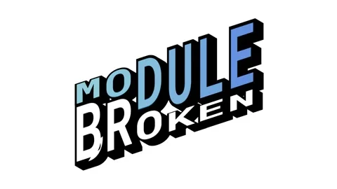 MODULE vs BROKEN, 3D Text Animation in Isometric View with Opposite Word Motion Stock Footage 314263735