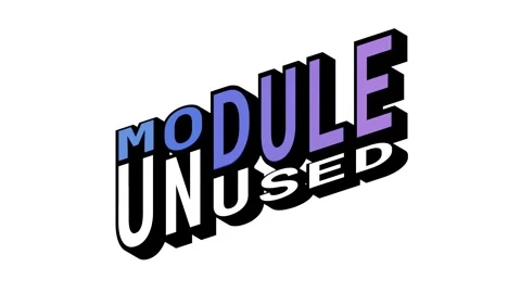 MODULE vs UNUSED, 3D Text Animation in Isometric View with Opposite Word Motion Stock Footage 314263737