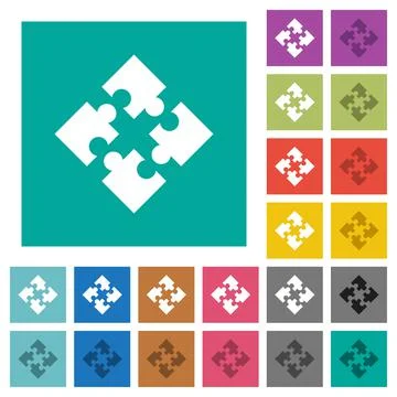 Modules square flat multi colored icons 스톡 일러스트
