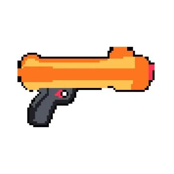 Modulus nerf gun toy pixel art vector illustration Stock Illustration