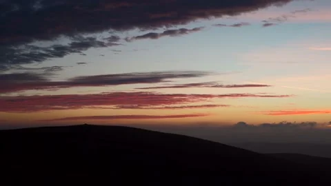 Moel Sych mountain in Wales under a dusk sky background Video stock 233692595