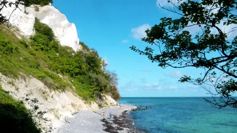 Moens Klint beach in Denmark Stock Footage 139269687