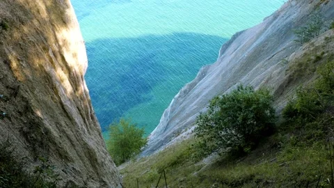 Moens Klint, chalk cliffs, Denmark Stock Footage 141449164