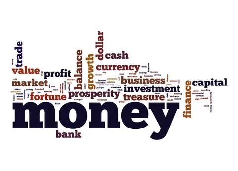Moeny word cloud Stock Illustration