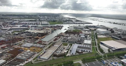 Moerdijk, 3th of August, 2023, The Netherlands. Aerial Drone View of Moerdijk Vidéo 247915471