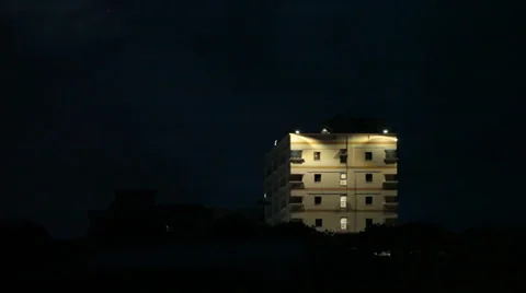 Mogadishu Hotel at Night Stock Footage 35576969