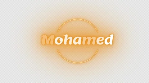 Mohamed Neon Light Text Animation, Glowing Circle Effect, 4K Motion Graphics Vídeos de archivo 332543813