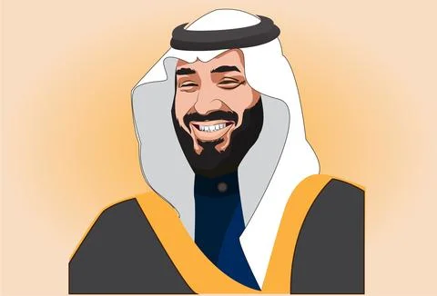 Mohammad bin Salman Vector Portrait Caricature Drawing. Stock Illustration