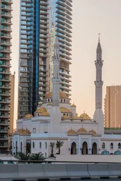 Mohammed Bin Ahmed Almulla Mosque in Dubai Marina, UAE Stock Photos