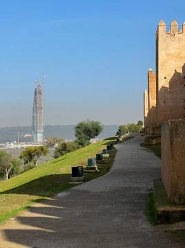 Mohammed VI tower under construction in Rabat Stock Photos