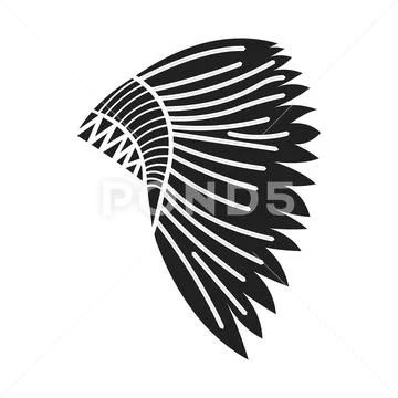 Mohawk indian icon black. Singe western icon from the wild west black. Stock Illustration