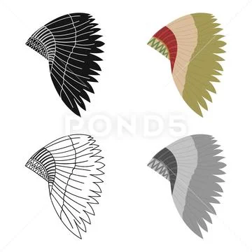Mohawk indian icon cartoon. Singe western icon from the wild west cartoon. Stock Illustration
