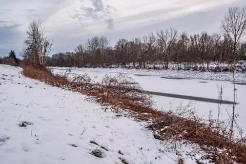Mohawk River Frozen Stock Photos