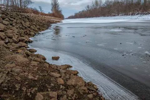 Mohawk River Frozen Stock Photos