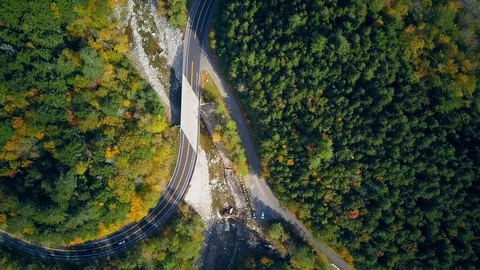 Mohawk Trail winding road in autumn Video stock 108501657