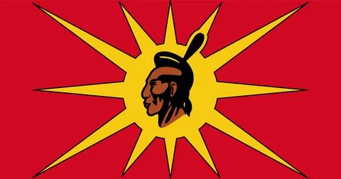 Mohawk Warrior Society Flag Vector Illustration Premium Quality 스톡 일러스트