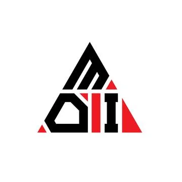 MOI triangle letter logo design with triangle shape. MOI triangle logo desi.. Stock Illustration