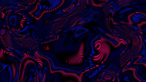 Moire distorted lines with vibrant colors flow and noise animation, psychedelic Stock Footage 316627770