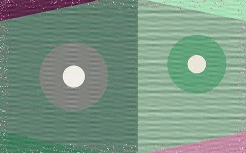 Moire Interference Stripe Pattern in Fuchsia and Mint イラスト素材
