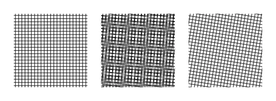 Moiré pattern created by superimposing two grids Stock Illustration