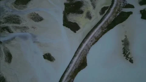 Moiry Glacier Sunrise Top Down Lateral Over Lake Stock Footage 323377923