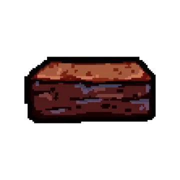 Moist brownie pixel art vector illustration Stock Illustration