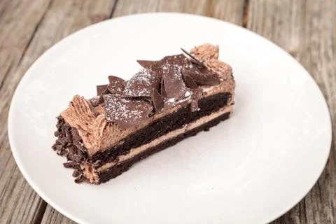 Moist devils food chocolate cake called Parisian cake Foto stock