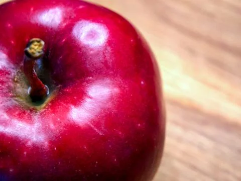 Moist Red Apple. Capturing moisture on a freshly picked apple. Stock Photos