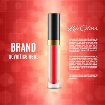 Moisten lip gloss ads Stock Illustration