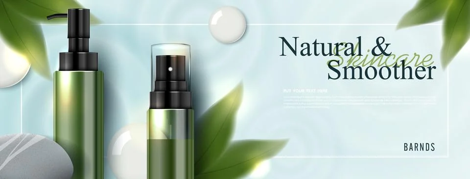 Moisture and refreshing vitamin E skincare product ads with watery water to.. Stock-Illustration