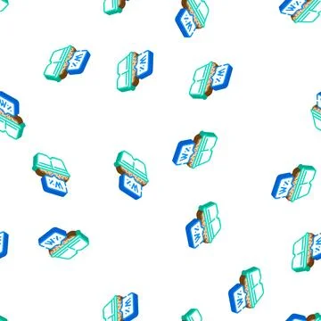 Moisture content peat isometric icon seamless pattern Illustrazione stock